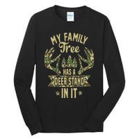 My Family Tree Has A Deer Stand In It Camo Hunting Vintage Tall Long Sleeve T-Shirt