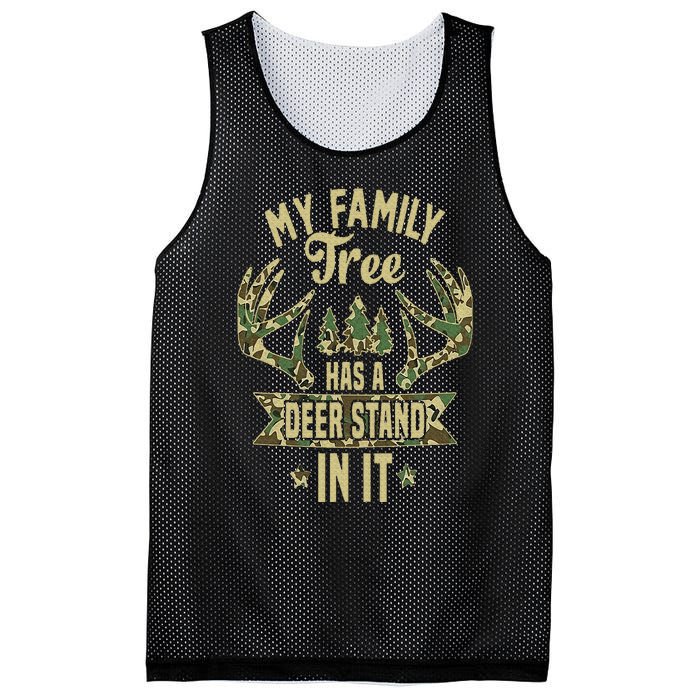 My Family Tree Has A Deer Stand In It Camo Hunting Vintage Mesh Reversible Basketball Jersey Tank