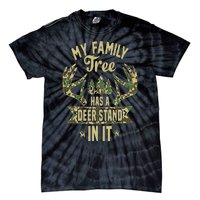 My Family Tree Has A Deer Stand In It Camo Hunting Vintage Tie-Dye T-Shirt