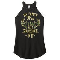 My Family Tree Has A Deer Stand In It Camo Hunting Vintage Women's Perfect Tri Rocker Tank