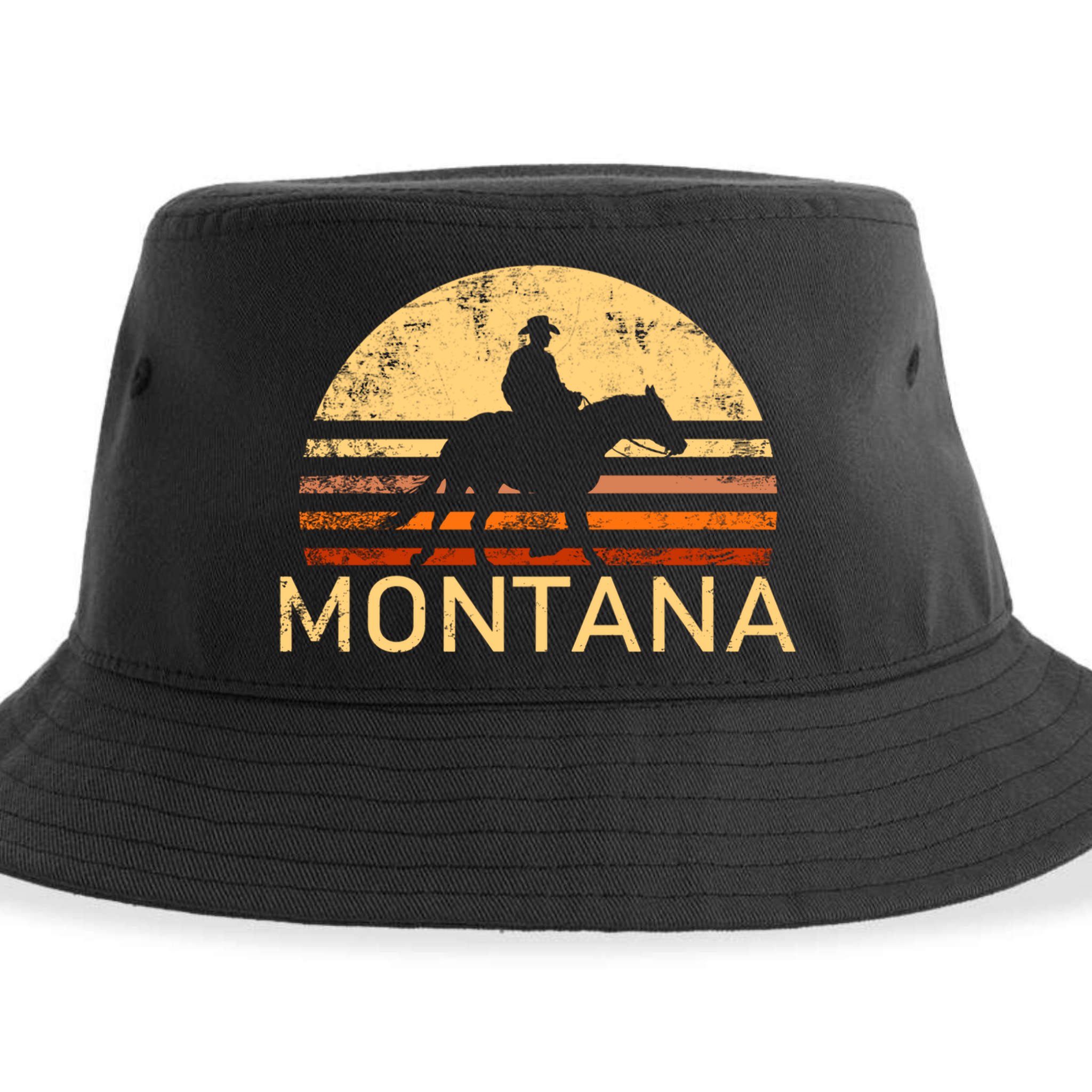 Montana For The Cow Cow Horse Lover Rancher Farmer Gift Sustainable Bucket Hat