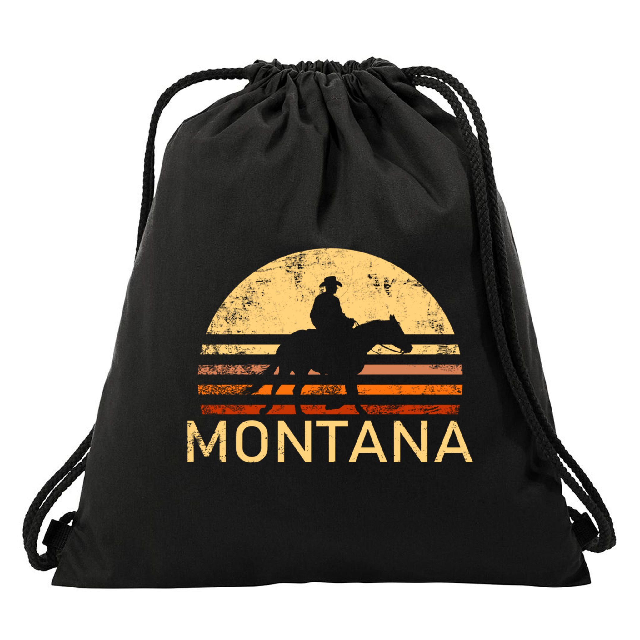 Montana For The Cow Cow Horse Lover Rancher Farmer Gift Drawstring Bag