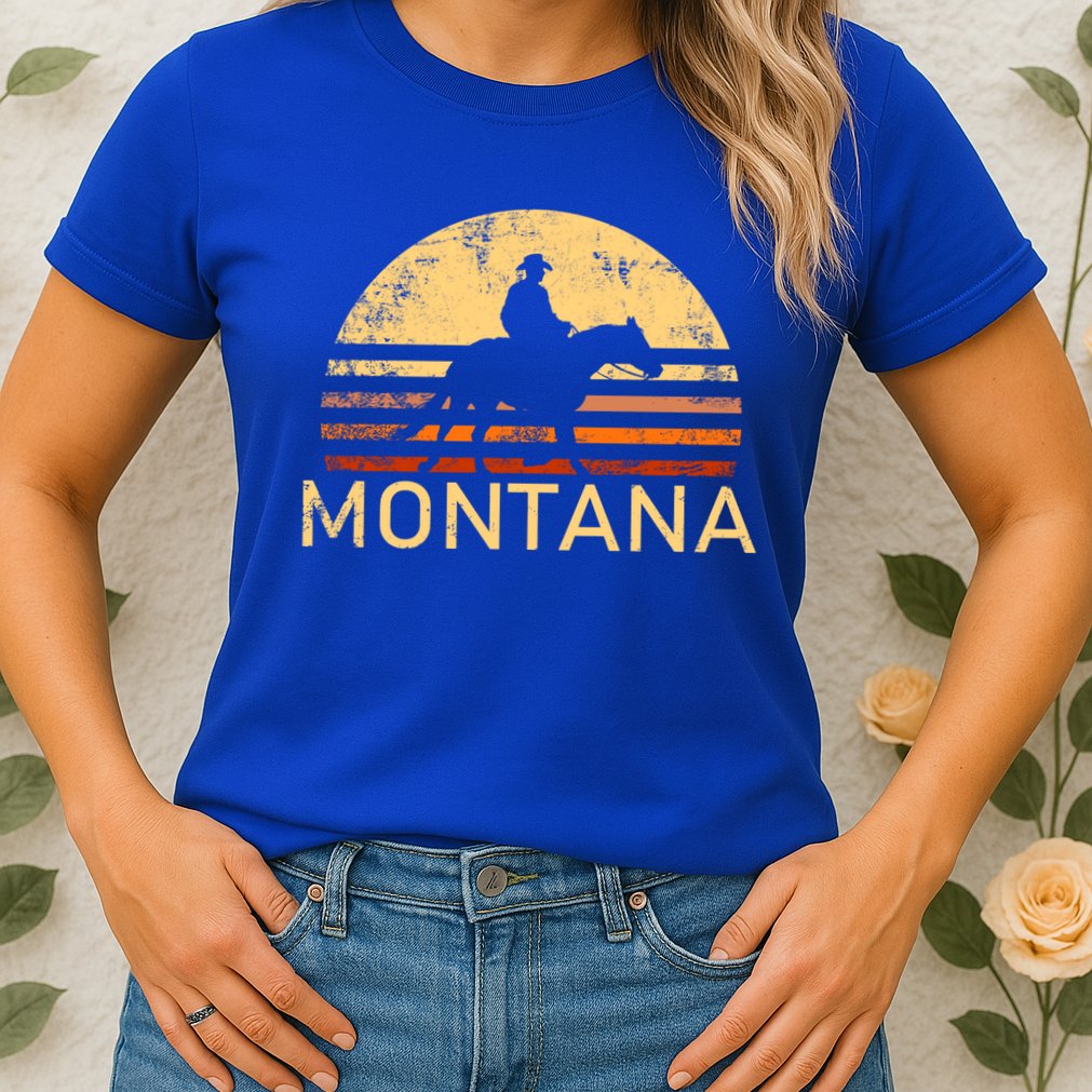 Montana For The Cow Cow Horse Lover Rancher Farmer Gift Womens T-Shirt