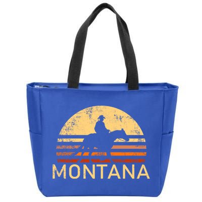 Montana For The Cow Cow Horse Lover Rancher Farmer Gift Zip Tote Bag