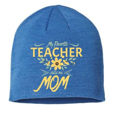 My Favorite Teacher Calls Me Mom Floral Creative Gift Sustainable Beanie