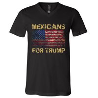 Mexicans For Trump Funny Trump 2024 President V-Neck T-Shirt