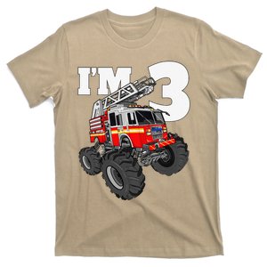 Monster Fire Truck 3rd Birthday Boy 3 Firefighter T-Shirt