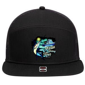 Marlin Fishing Tour 7 Panel Mesh Trucker Snapback Hat