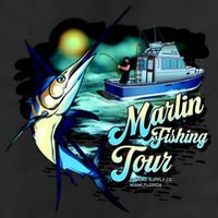 Marlin Fishing Tour 7 Panel Mesh Trucker Snapback Hat