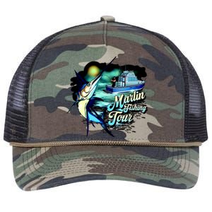 Marlin Fishing Tour Retro Rope Trucker Hat Cap