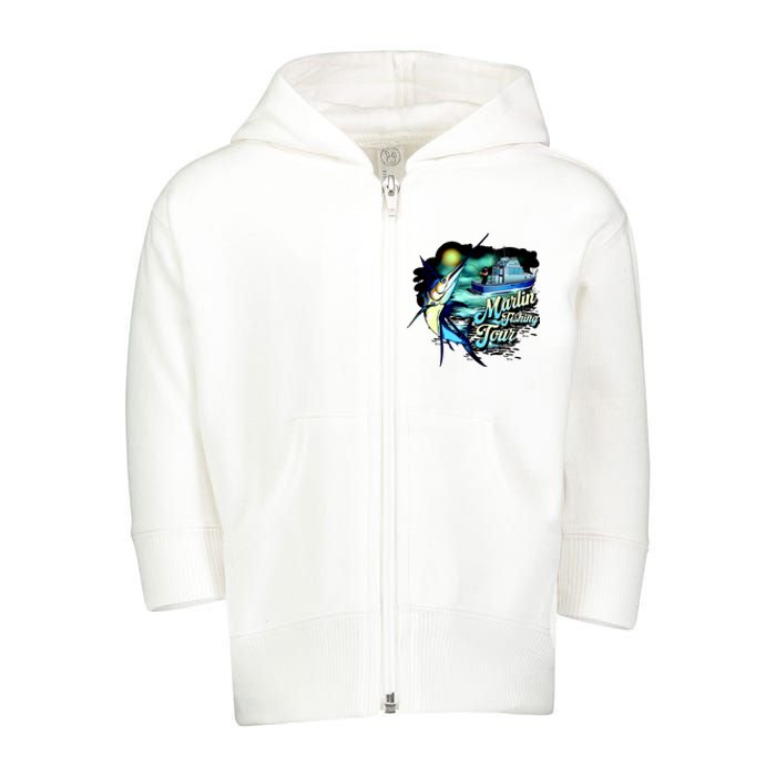 Marlin Fishing Tour Toddler Zip Fleece Hoodie