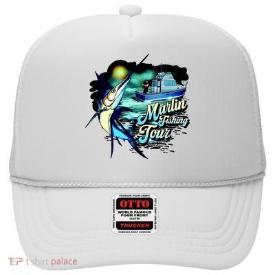 Marlin Fishing Tour High Crown Mesh Back Trucker Hat