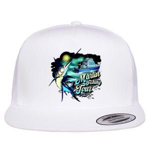 Marlin Fishing Tour Flat Bill Trucker Hat