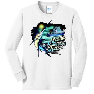 Marlin Fishing Tour Kids Long Sleeve Shirt