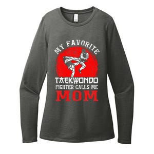 My Favorite Taekwondo Fighter Calls Me Mom Mothers Day Womens CVC Long Sleeve Shirt