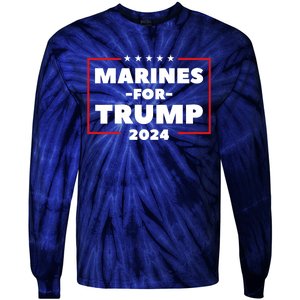 Marines For Trump 2024 Tie-Dye Long Sleeve Shirt