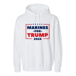 Marines For Trump 2024 Garment-Dyed Fleece Hoodie