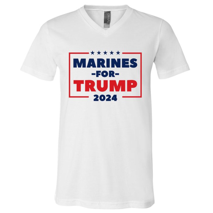 Marines For Trump 2024 V-Neck T-Shirt