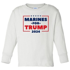 Marines For Trump 2024 Toddler Long Sleeve Shirt