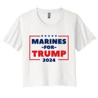 Marines For Trump 2024 Women's Crop Top Tee