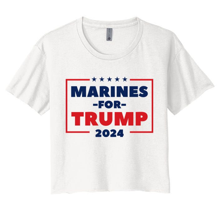 Marines For Trump 2024 Women's Crop Top Tee