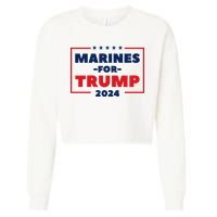Marines For Trump 2024 Cropped Pullover Crew