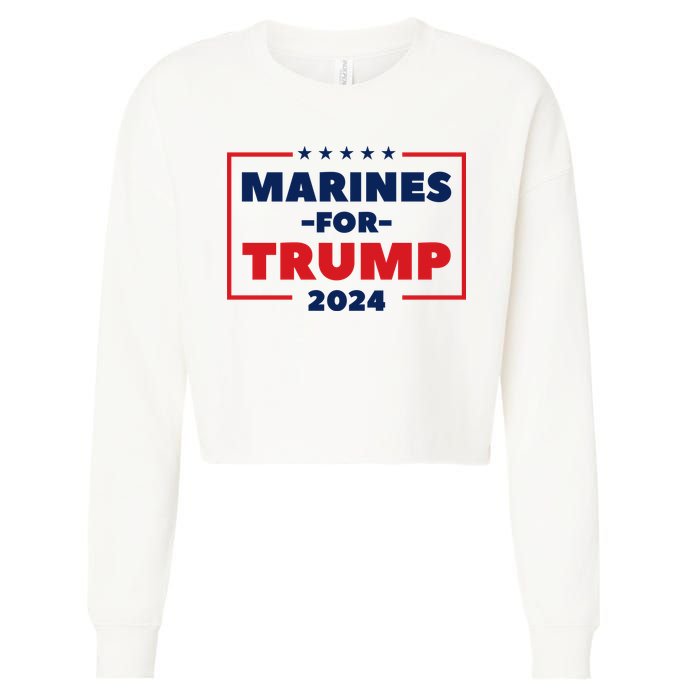 Marines For Trump 2024 Cropped Pullover Crew