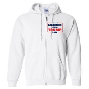 Marines For Trump 2024 Full Zip Hoodie