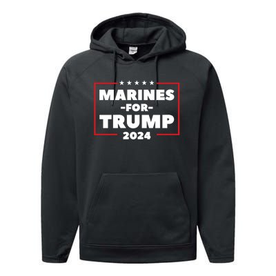 Marine For Trump 24 Performance Fleece Hoodie