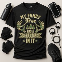 My Family Tree Has A Deer Stand In It Camo Hunting Vintage Performance Shirt
