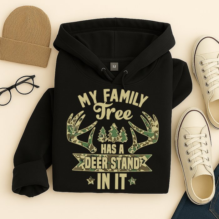 My Family Tree Has A Deer Stand In It Camo Hunting Vintage Hoodie