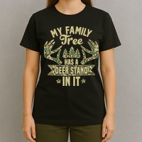 My Family Tree Has A Deer Stand In It Camo Hunting Vintage T-Shirt