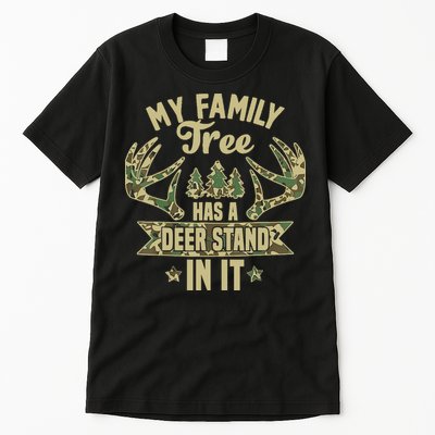 My Family Tree Has A Deer Stand In It Camo Hunting Vintage Tall T-Shirt