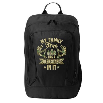 My Family Tree Has A Deer Stand In It Camo Hunting Vintage City Backpack