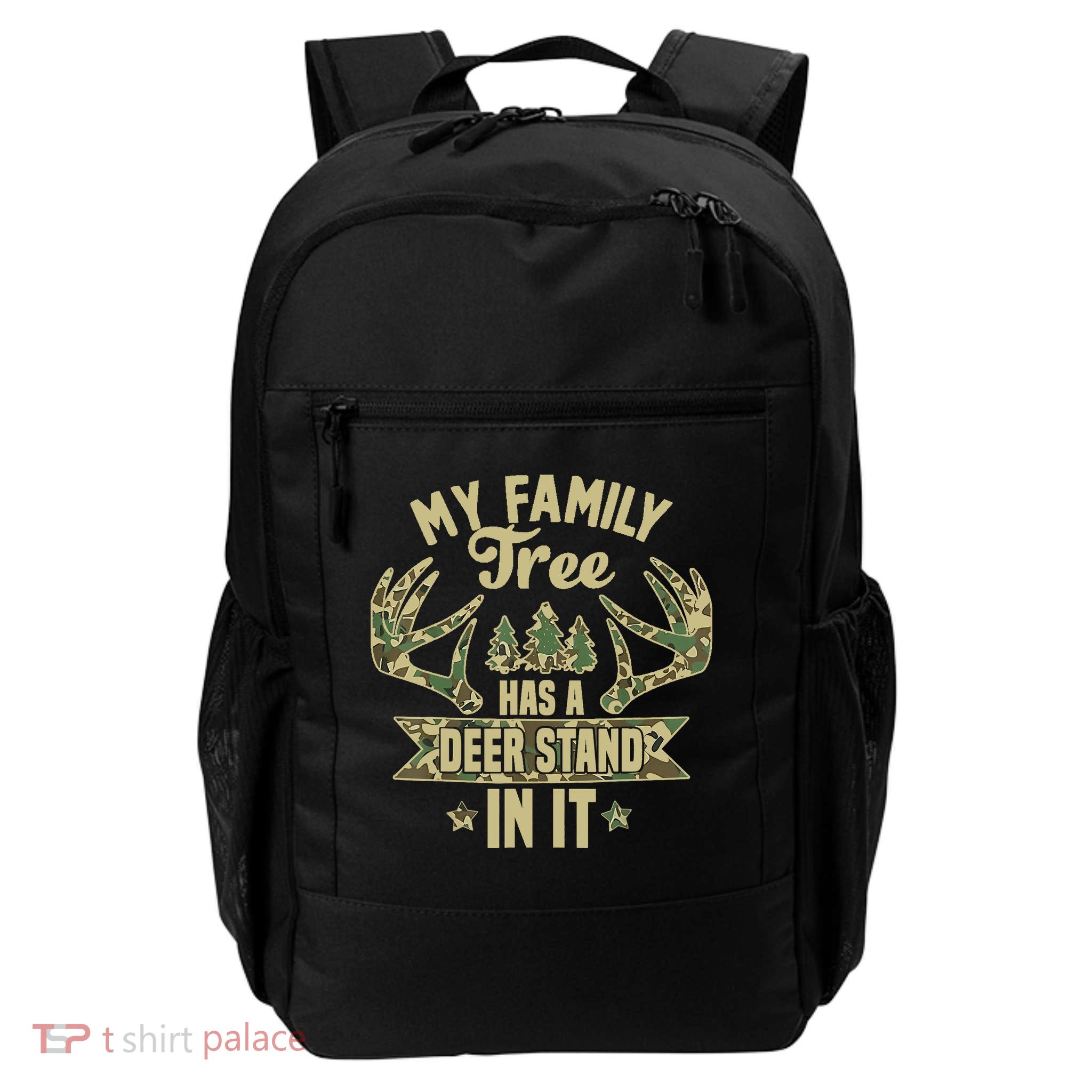 My Family Tree Has A Deer Stand In It Camo Hunting Vintage Backpack