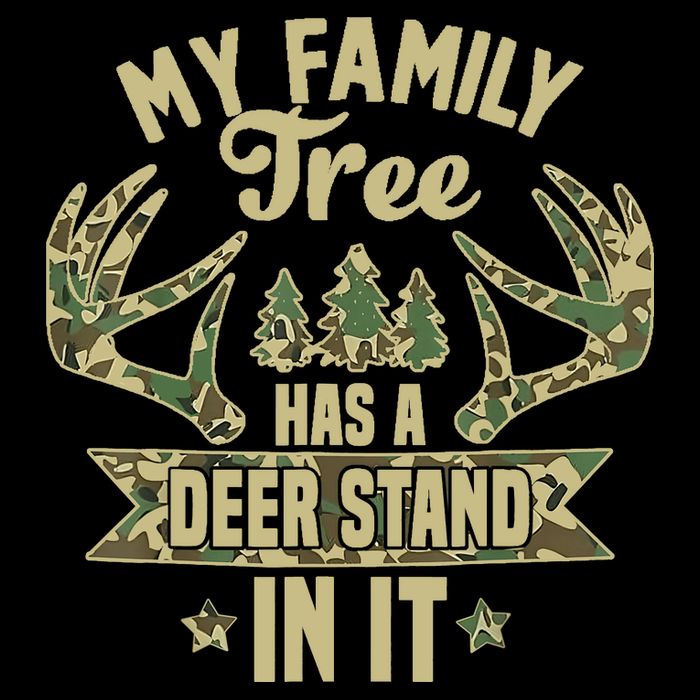 My Family Tree Has A Deer Stand In It Camo Hunting Vintage Button