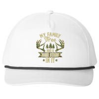 My Family Tree Has A Deer Stand In It Camo Hunting Vintage Snapback Five-Panel Rope Hat