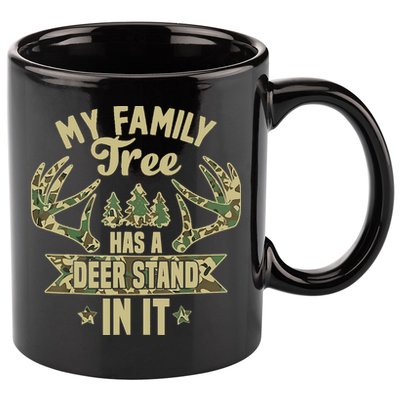 My Family Tree Has A Deer Stand In It Camo Hunting Vintage 11oz C Handle Ceramic Mug