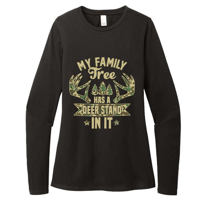 My Family Tree Has A Deer Stand In It Camo Hunting Vintage Womens CVC Long Sleeve Shirt