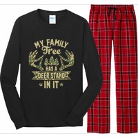 My Family Tree Has A Deer Stand In It Camo Hunting Vintage Long Sleeve Pajama Set