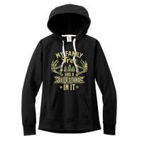 My Family Tree Has A Deer Stand In It Camo Hunting Vintage Women's Fleece Hoodie