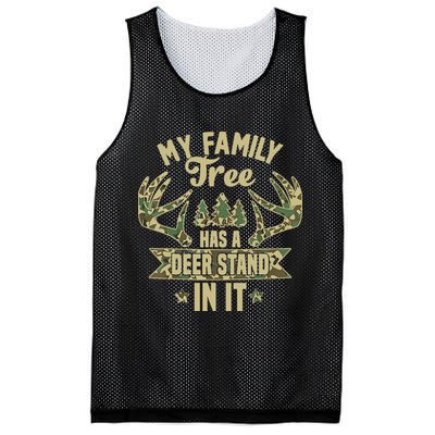 My Family Tree Has A Deer Stand In It Camo Hunting Vintage Mesh Reversible Basketball Jersey Tank