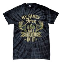 My Family Tree Has A Deer Stand In It Camo Hunting Vintage Tie-Dye T-Shirt