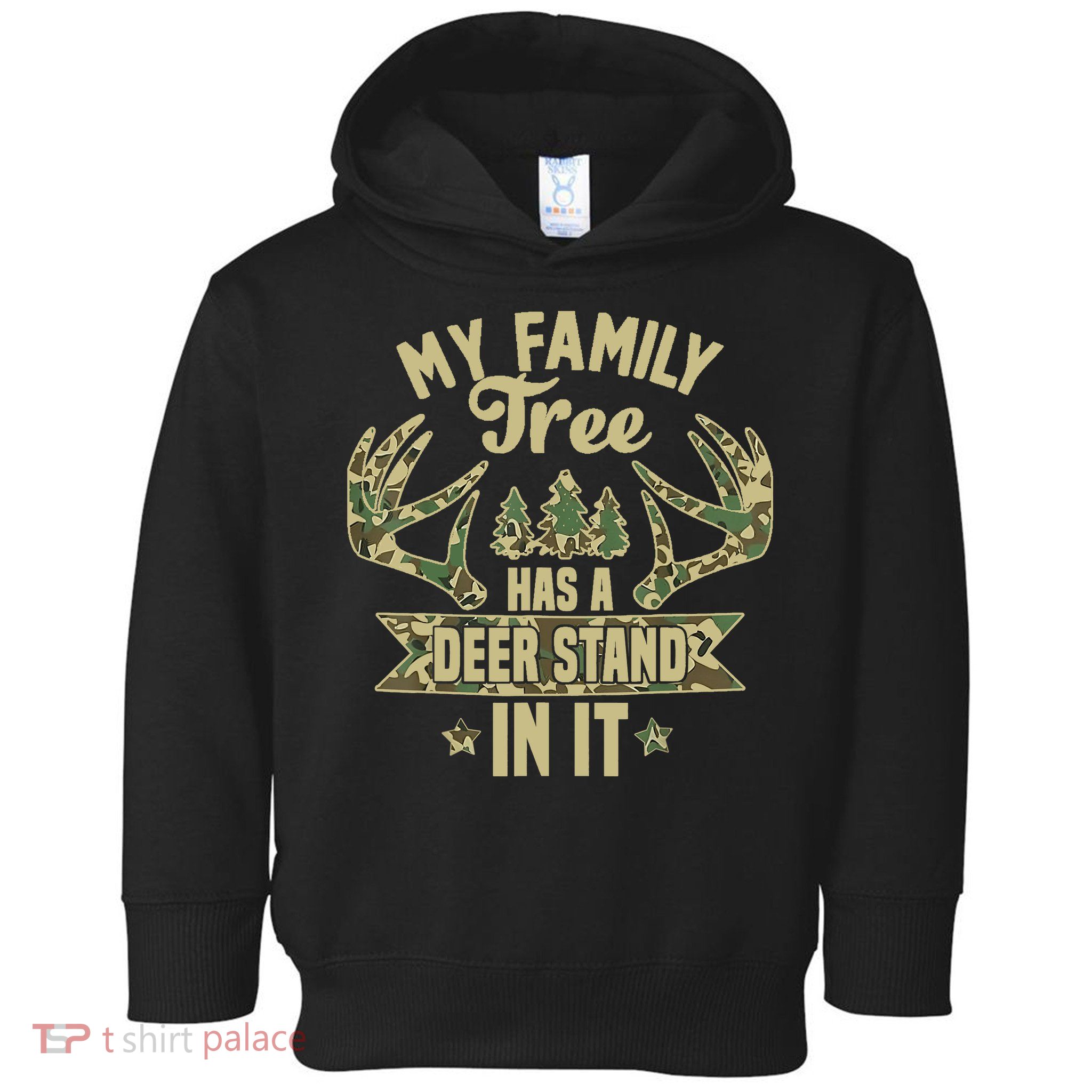 My Family Tree Has A Deer Stand In It Camo Hunting Vintage Toddler Hoodie