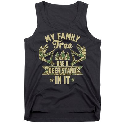 My Family Tree Has A Deer Stand In It Camo Hunting Vintage Tank Top