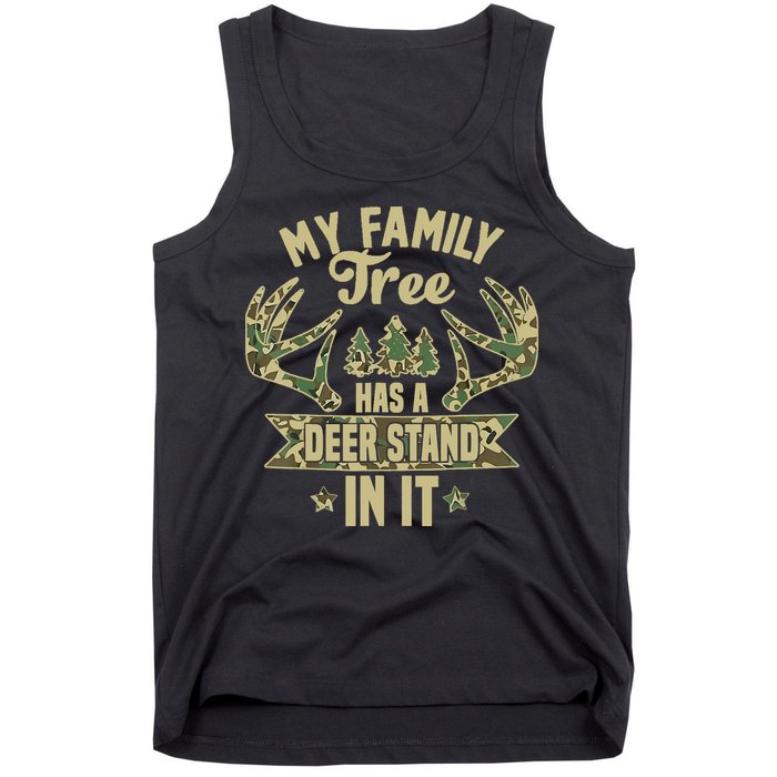 My Family Tree Has A Deer Stand In It Camo Hunting Vintage Tank Top