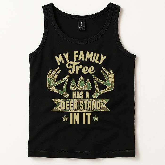 My Family Tree Has A Deer Stand In It Camo Hunting Vintage Tank Top
