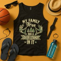 My Family Tree Has A Deer Stand In It Camo Hunting Vintage Tank Top