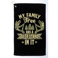 My Family Tree Has A Deer Stand In It Camo Hunting Vintage Golf Towel