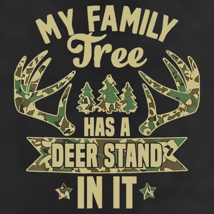My Family Tree Has A Deer Stand In It Camo Hunting Vintage Golf Towel